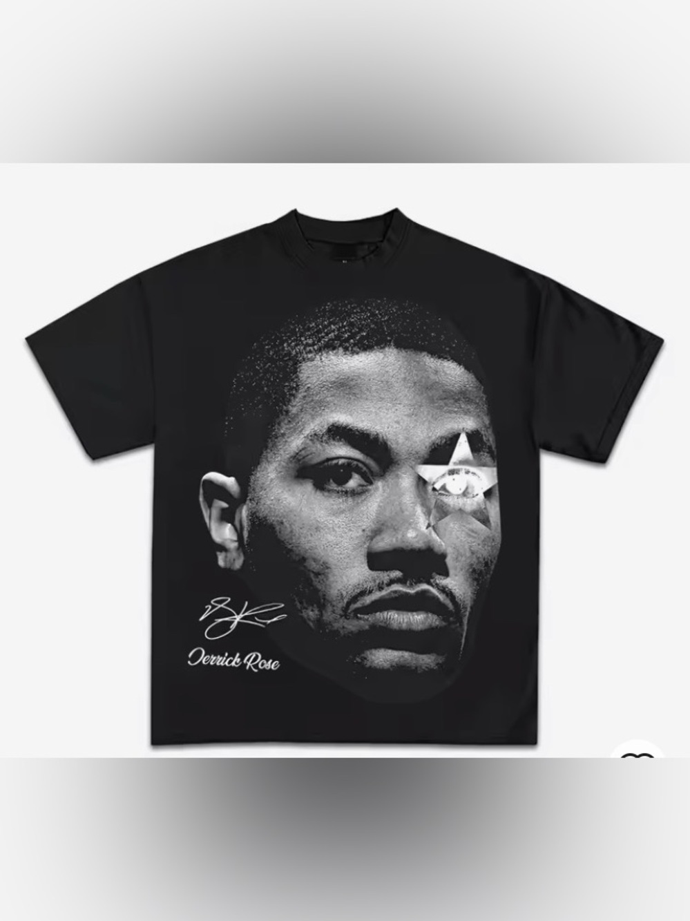 Black Short-Sleeve Graphic Portrait Tee - Derrick Rose Signature